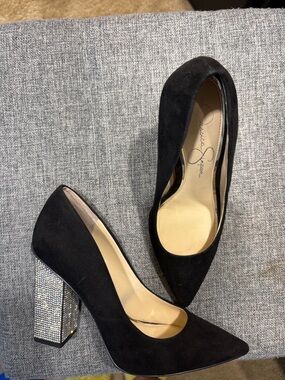 Jessica Simpson Welles Pumps with Rhinestone Block Heel